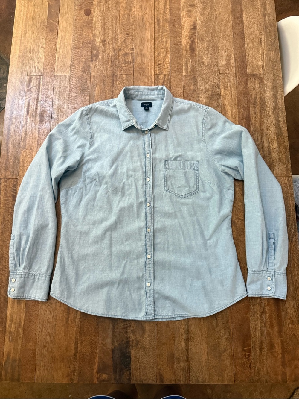 JCrew Button Down Long sleeve Chambray Shirt Large